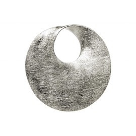 SILBERMOOS Women´s Jewelry Pendant Twisted Open Circle Round Brushed 925 Sterling Silver