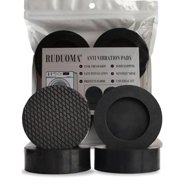 RUDUOMA Anti Vibration Pads for Washing Machine,Universal Washer Dryer Support Foot Pads,4 Pcs,Stops Moving Walking,Noise Cancellation,Rubber Anti Slip Muffling Mat,Washer Feet Stabilizer