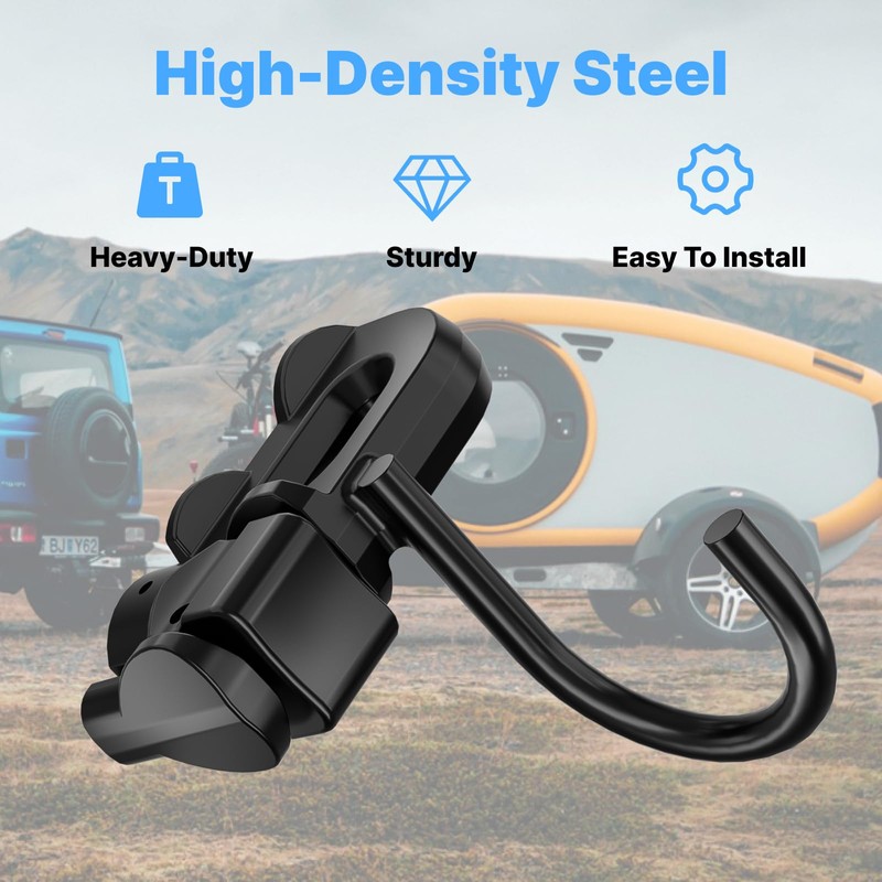 vandrabase 4Pcs L Track J-Hook Double Stud Tie Down Fitting,