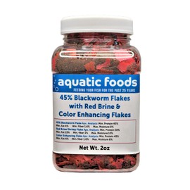 45% Blackworm & Red Brine Shrimp & Color Flake Mix for Cichlids, Discus, for All Community Tropical Fish. Aquatic Foods/Zeigler Flakes …2oz Small Jar