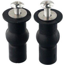 Handyfix 2Pcs Toilet Seat Fittings,Toilet Seat Fixings,Heavy Duty Toilet Seat Fastener Bolt Kit,Expanding Rubber Top Nuts Screw Fixings,Suitable for Most UK Standard Size Toilet Covers.