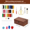 Winmist Glimpse Sewing Kit Wooden Sewing Box with Accessories Retro