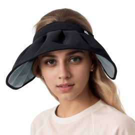 BENEUNDER Sheel Sun Hats for Women Wide Brim Foldable UV Protection UPF50+ Visors for Outdoor Travel Vacation Black