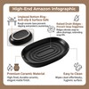 Houlishu Ceramic Soap Dish, Modern Black Bar Soap Holder for