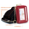 imeetu RFID Credit Card Holder, Small Leather Zipper Card Case