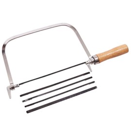 Adjustable Jewellery Saw, 300mm Metal Fret Saw, Multi Purpose Cutting Tool U-Shaped Saw Frame, Fine Cut Saw, Professional Hand Saw, 4pcs Spiral Saw Blades for Jewelry Craft