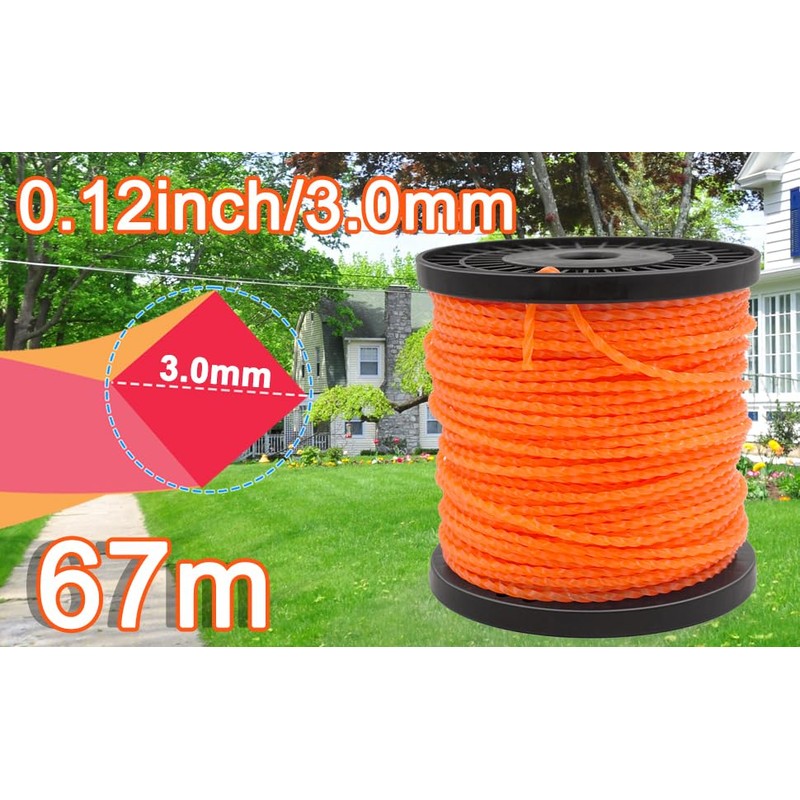 Zeqeey Twist Square Grass Trimmer Line Heavy Duty Weed Strimmer