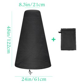 Chiminea Cover Waterproof Protective Cover Patio Furniture Covers, Outdoor Fireplace, Adjustable Drawcord, Black, 59x31x12inch