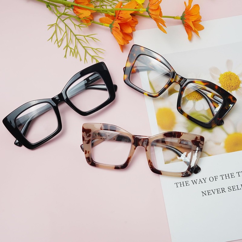 Chiccool Oprah Style Reading Glasses for Women,3 Pack Oversized Square