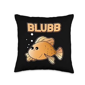 Blubb Goldfish Cute Fish Aquarium Fish Goldfish Throw Pillow
