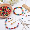 Pandahall 200 Pcs Mixed Lead Free Round Wood Beads, Dyed,