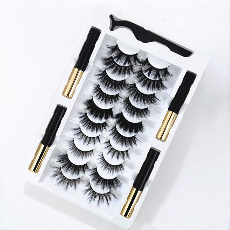DAODER Magnetic Eyelashes with 4 Tubes Eyeliner Kit Long Magnetic