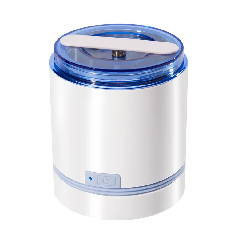 iSonic Compact Ultrasonic Jewelry Cleaner D1800, White and Sapphire Blue