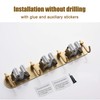 Fiunkes Mop Broom Holder Wall Mount Garden Tool Organizer, Brass