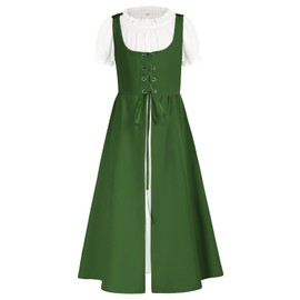 Scarlet Darkness Green Renaissance Dress for Girls Medieval Easter Dresses for Party Green Size 8