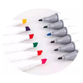 Plumones Marcadores de Doble Punta, Colores 12 Piezas, Punta Gruesa y Delgada, con Estuche, Ideales para Escuela Escolar Niños