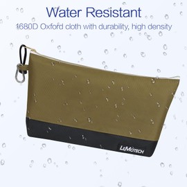 LeMotech Zipper Tool Bag with Carabiners, Water Resistant Stand-Up Utility Pouch Heavy Duty 1680D Oxford, Multipurpose Storage Pouch, 9 Pack