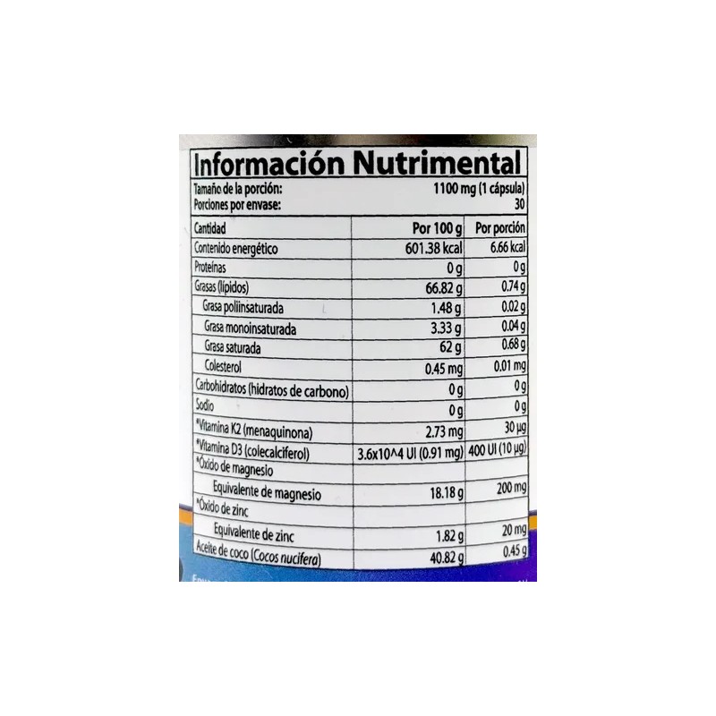 Vitamina Magnesio Zinc Cápsulas Natural Health