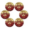 ALAZA Christmas Bells and Red Bow Round Placemats for Dining