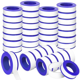 KUQQI 24 Rolls Teflon Tape for Plumbers, 1/2 x 520 Inches PTFE Thread Seal Tape, White Pipe Sealant for Shower Head, Water Pipe Sealing and Leak Prevention, Sealing Tape for Threaded Connections