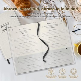 Diario de Gratitud 260 páginas, Diarios de 5 minutos al día para obtener más felicidad, optimismo, afirmación y reflexión, un gratitude journal guía de 5 minutos válido para mujer y hombre (Beige)