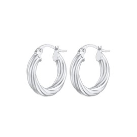 Elli Ohrringe Damen Creolen Gedreht Design in 925 Sterling Silber