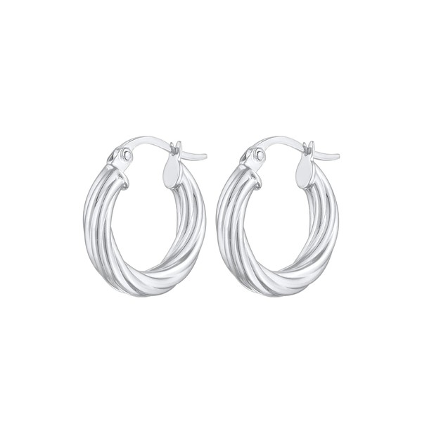 Elli Ohrringe Damen Creolen Gedreht Design in 925 Sterling Silber