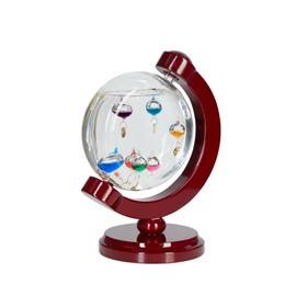 Round Shaped Galileo Thermometer with 7 Colored Balls from 60ºF to 84ºF Glass Galileo Thermometer Gorgeous Gift for Family or Friends Present Home, Office Indoor and Outdoor Décor
