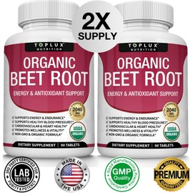 Toplux Beet Root Capsules 2040 Mg Organic Beetroot Powder Extract + Black Pepper