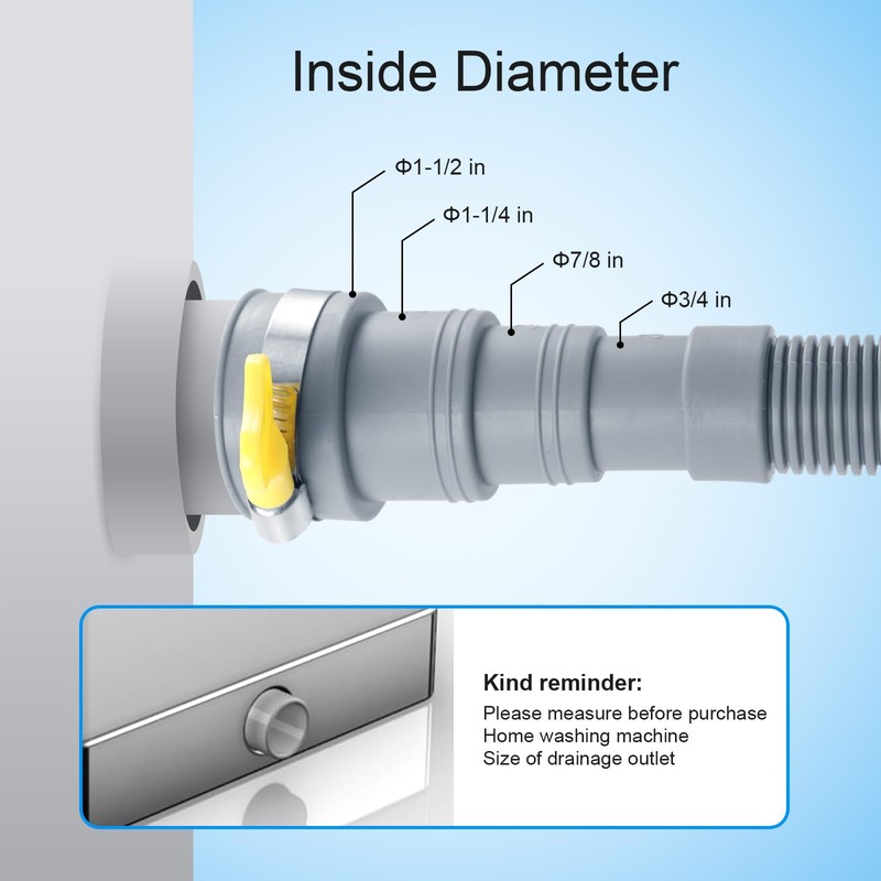 Elyfree Washing Machine Drain Hose, 6 Feet Universal Dishwasher Drain