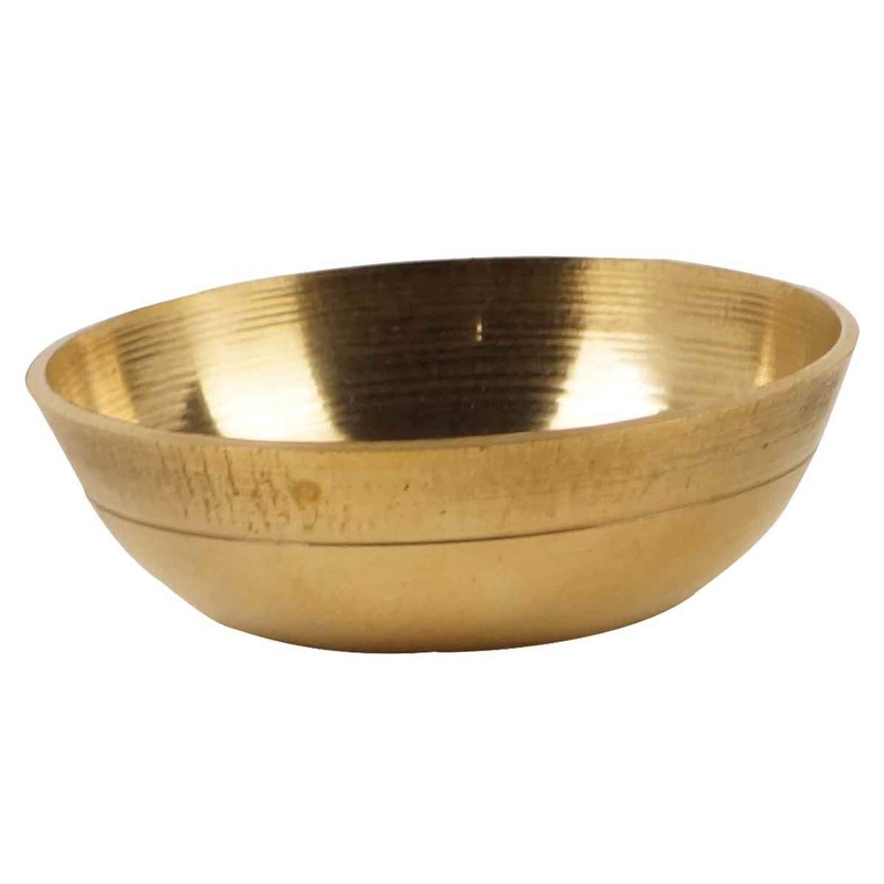IBA Indianbeautifulart Brass Holy Water Goldtone Bowl Decorative Pooja Accessories