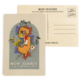 Cape May, New Jersey, State Treasure Trove, State Series (4x6 Birch Wood Postcards, 2-Pack Stationary, Rustic Home Wall Decor)