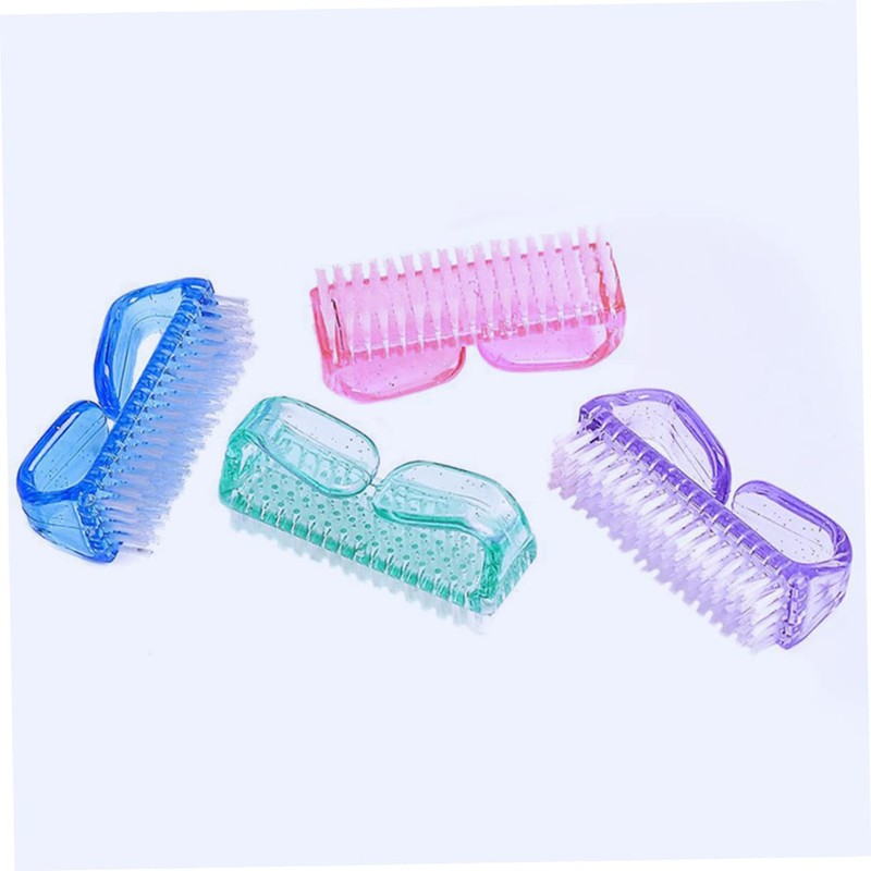 BIUDECO 4Pcs Fingernail Cleaning Brush with Handle Grip Home Nail