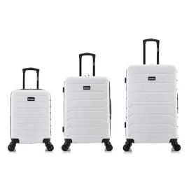 InUSA Trend 20 in./24 in./28 in. White Lightweight Hardside Spinner 3-Piece Set