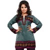 Maple Clothing Kurta India - Túnica estampada para mujer, Azul,