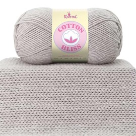 Cotton Bliss Soft Cotton Blend Yarn for Crocheting, 4 Skeins, 640Yds/400G, Free Patterns - #4 Medium Worsted Weight Yarn for Baby Blanket - Misty Birch