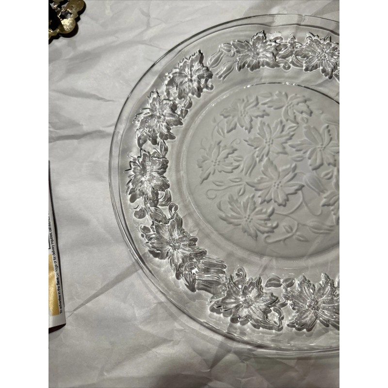 Princess House Fantasia Crystal Dinner Plate Frosted Center 10" 11