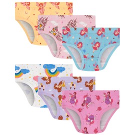 JAHSIYI Girls Underwear Size 6 100% Cotton Toddler Panties 6T Stretch Briefs Kids Clothes Castle Underpants 6 Pack Cute Undies Small 6X 5-6 Years Old