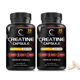 Green People 180 Pills Creatine Monohydrate Capsules 3500mg, Muscle Stregth Gaining Support - 180 pills