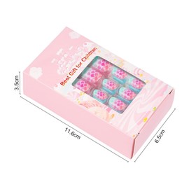 MKUCCD 120 Pieces Kids Press on Nails for Girls Fake Nails Emboss Artificial Nail Tips Pre Glue Short Stick on Nails for Kids Nails Decoration Sleepovers Kids Valentine Day Gifts (NT30-5, NT30-5)