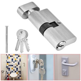 Door Lock Cylinder with Keys, 65mm Copper Single Open Anti-theft Corrosion-resistant and Anti-rust Door Lock Cylinder, Suitable for Wooden Doors, Aluminum Door