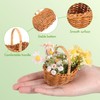 TEHAUX 2Pcs Mini Woven Flower Baskets, Handheld Rattan Storage Baskets