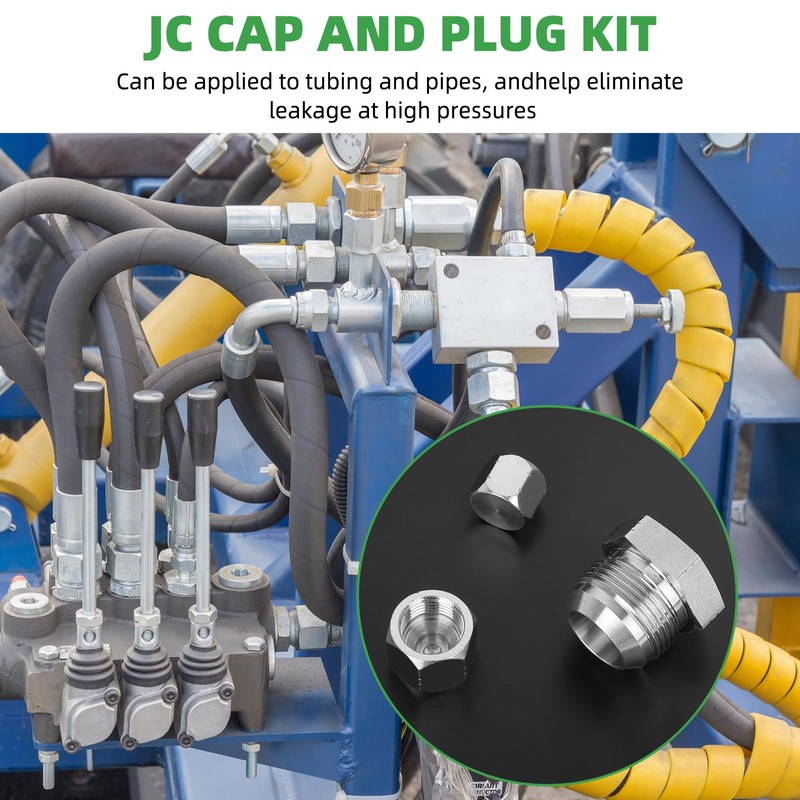 72 Pcs JIC 37° Plug and Cap Kit, Flare Threads