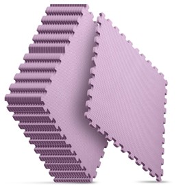 Home Gym Mat, Puzzle Exercise Mat, EVA Interlocking Foam Floor Tiles for Home Workout Equipment and Kids' Play Areas - Blue, 24 in x 24 in x ½ in - (Pink, 16 Pack(64 SQ FT))