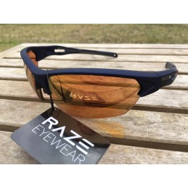 RAZE Eyewear Sunglasses Pursuit Blue Gray Mirrored Gold Navy HD 35510