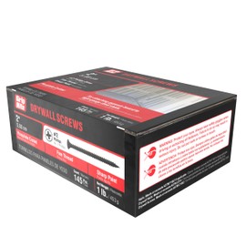 Grip-Rite 2DWS1#6 X 2" Phillips Bugle Head Fine Thread Sharp Point Drywall Screw, 1lb Box