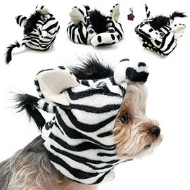 Plush Pet Costume Hat with Clip on Charm – Pet Costume - Pet Hat – for Dogs – Pet Sizes XS to XL (Zebra, XS)