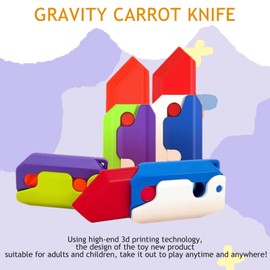 8Pcs 3D Gravity Plastic Toy Switchblade Printing Knife Carrot Knife, Sensory Knife Fidget Toys for Kids & Adults, Anxiety Stress Relief Toy