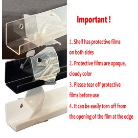 3 Pack Vinyl Record Wall Mount Holder-12 Inch Clear Acrylic Shelf for Vinyl Record Display - Floating Book Shelves for Kids Room