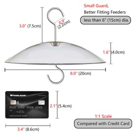 8" Mini Rain Cover for Bird Feeder/House - Clear Small Protective Dome Guard Against Rain/Snow/Sun - Dia. 20CM